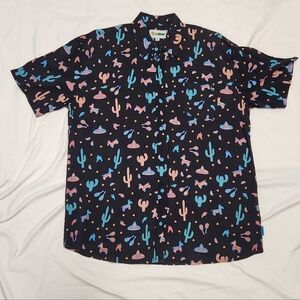 Tipsy Elves Midnight Fiesta Men's Hawaiian Short Sleeve Shirt Size XXL